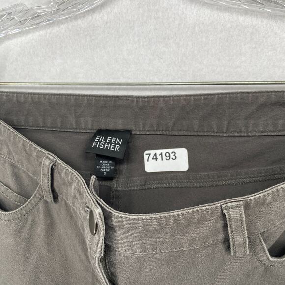 EILEEN FISHER Pants S Organic Cotton Twill Stretch Slim Straight 5 Pocket Gray - Picture 12 of 12